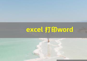 excel 打印word